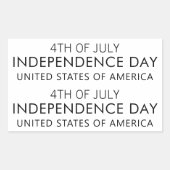 INDEPENDENCE DAY Stylish Font 長方形シール (正面)