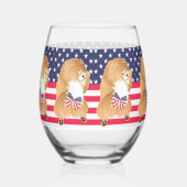 INDEPENDENT – 赤いチョウ ステムなしワイングラス (右)