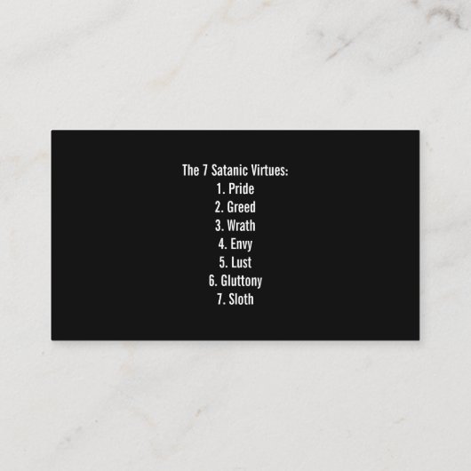 Independent Satanist 名刺 (裏面)