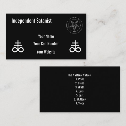 Independent Satanist 名刺 (正面/裏面)
