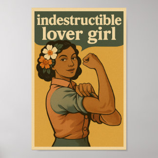 Indestructable Lovergirl Vintage Style Poster ポスター