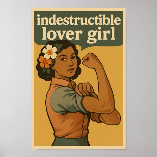 Indestructable Lovergirl Vintage Style Poster ポスター (正面)