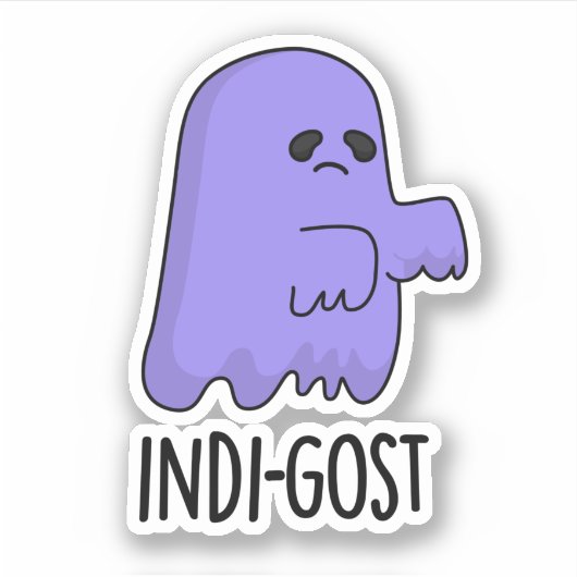 Indi-gost面白いハロウィンインディゴ幽霊パン シール (正面)