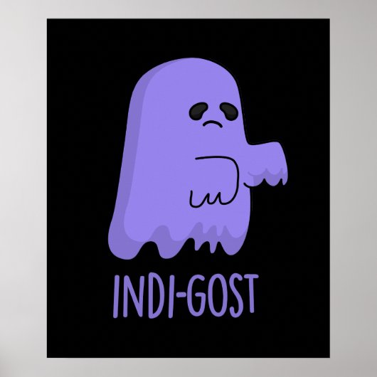 Indi-gost面白いハロウィンインディゴ幽霊プンダークBG ポスター (正面)