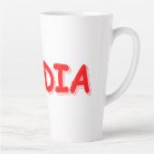 「#India」かわいいデザイン。買今 カフェラテマグ (右)