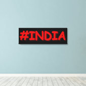「#India」かわいいデザイン。買今 キャンバスプリント (インサイチュ (ウッドフロア))