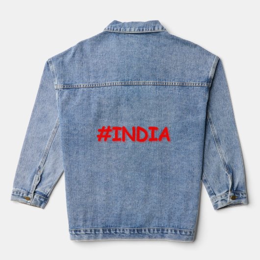 「#India」かわいいデザイン。買今 デニムジャケット (裏面)