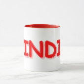 「#India」かわいいデザイン。買今 マグカップ (中央)
