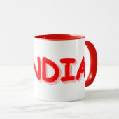 「#India」かわいいデザイン。買今 マグカップ (正面右)