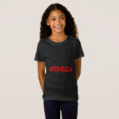「#India」かわいいデザイン。買今 Tシャツ (正面フル)
