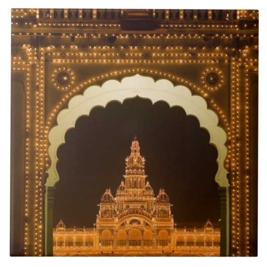 INDIA, カルナタカ州, マイソール : マハラジャのパレス (b. 3 タイル (正面)