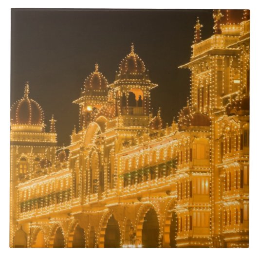 INDIA, カルナタカ州, マイソール : マハラジャ宮殿 (b. 2 タイル (正面)