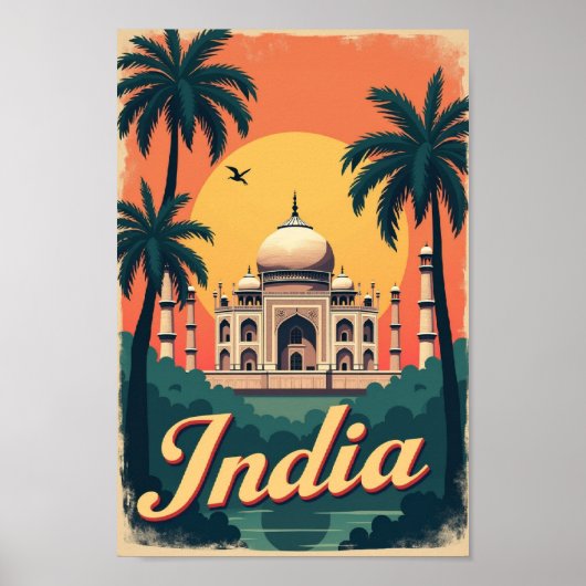 India – 70s Retro Travel Aesthetic ポスター (正面)