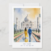 India Agra Taj Mahal Romantic Cityscape Wedding Co セーブザデート (正面)
