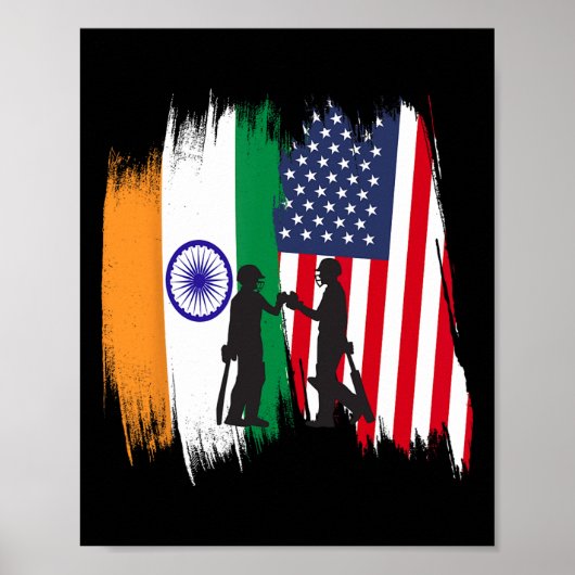 India And America Cricket Patriotic Gift For Final ポスター (正面)