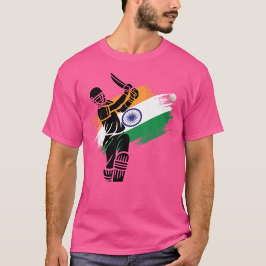 India Cricket 2024ジャージーインディアンクリケットスクワッドFla Tシャツ (正面)