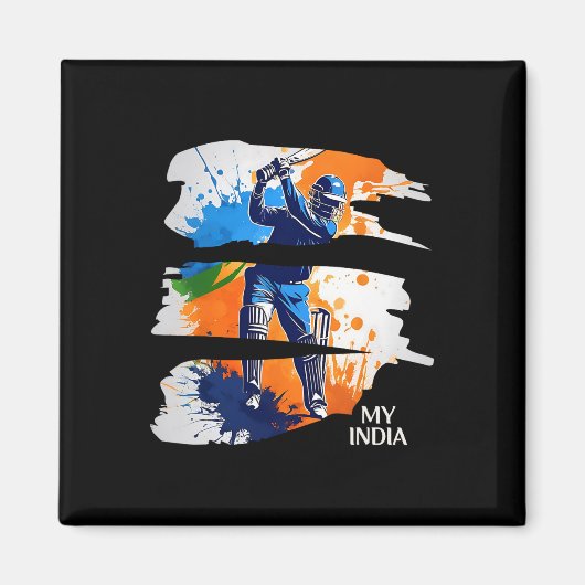 India Cricket Jersey Flag Indian Cricket マグネット (正面)