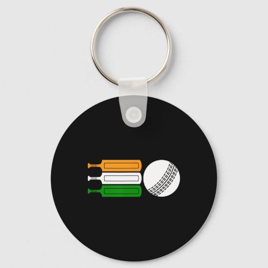India Cricket Player Ll Indian Flag Cricket Team  キーホルダー (正面)