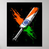 India Cricket T Cricket Warrior British Flag Crick ポスター (正面)