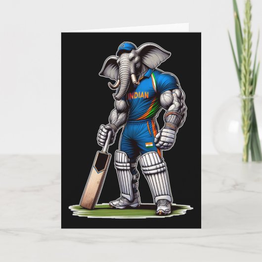 India Elephant Cricket Player Cricketer  カード (正面)
