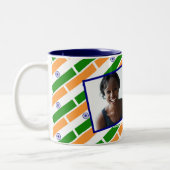 INDIA FLAG写真テンプレートテキストの追加 ツートーンマグカップ (左)