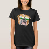 India Flag Bulldog Dog India Pocket Tシャツ (正面)