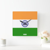 India Flag Dazzling Patriotic Square スクエア壁時計 (ホーム)