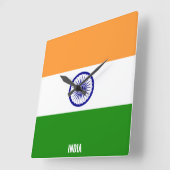 India Flag Dazzling Patriotic Square スクエア壁時計 (傾斜)