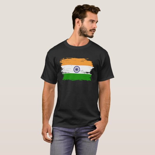 India Flag for Proud German Indian Tシャツ (正面フル)