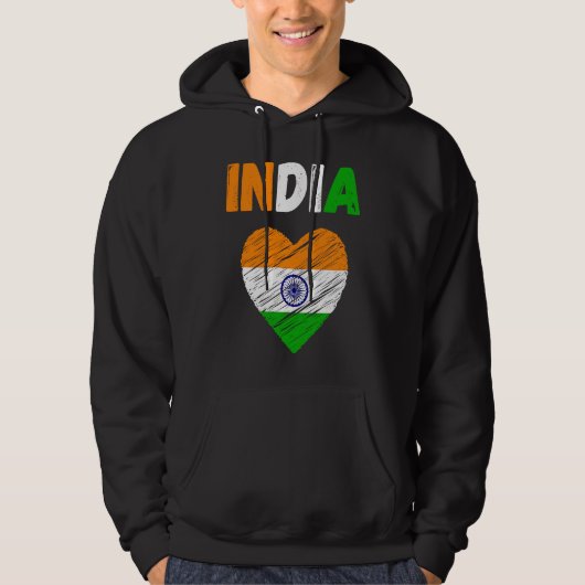 India Flag Holiday India Heart Indian Flag パーカ (正面)