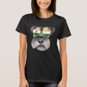 India Flag Miniature Schnauzer Dog India Pocket Tシャツ (正面)