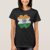 India Flag Shamrock Four Leaf C St Patrick s Day I Tシャツ (正面)
