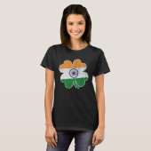 India Flag Shamrock Four Leaf C St Patrick s Day I Tシャツ (正面フル)
