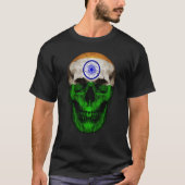 India Flag Skull Indian Roots Proud Patriotic Tシャツ (正面)