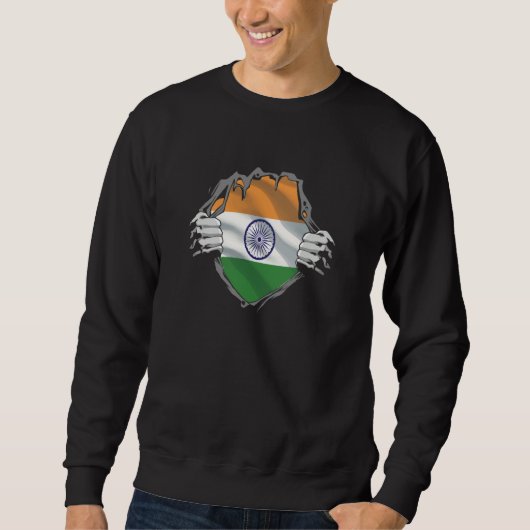 India flag under clothing Indian Indian スウェットシャツ (正面)