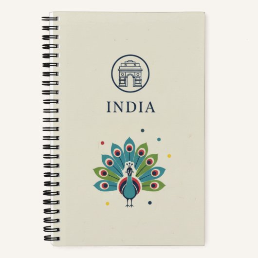 India Heritage & Peacock Plume Photo Archive ノートブック (正面)