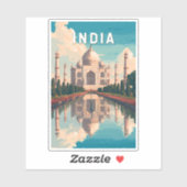 India Illustration Travel Art Vintage シール (シート)
