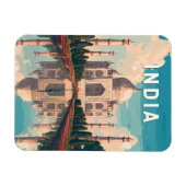 India Illustration Travel Art Vintage マグネット (横)