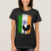 India Indian flag game fowl rooster gallero gamefo Tシャツ (正面)