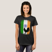 India Indian flag game fowl rooster gallero gamefo Tシャツ (正面フル)