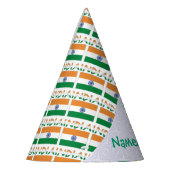 India Indian Flag Tiled Green Personalized Name パーティーハット (左)