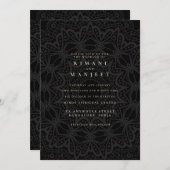 India Indian Hindu Hindi Wedding 招待状 (正面/裏面)