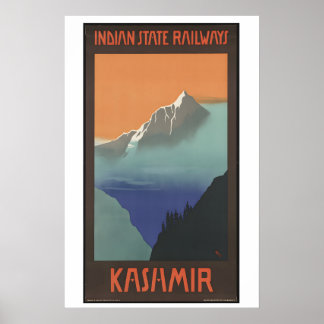 India Kashmir Vintage Travel Poster - Framed ポスター