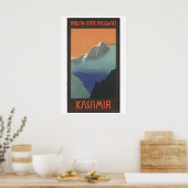 India Kashmir Vintage Travel Poster - Framed ポスター (キッチン)
