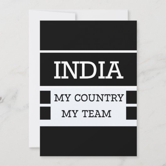 India My Country My Team Concept 招待状 (正面)