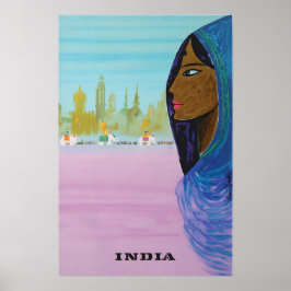 India Painting Travel Poster Indian Art Print ポスター