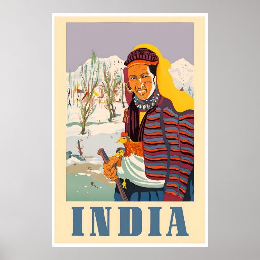 India Poster Kashmir Native Art Indian Print ポスター (正面)