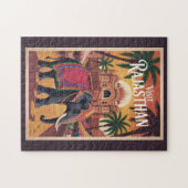India Rajasthan Illustration Travel Art Vintage ジグソーパズル (横)