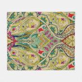 India seamless paisley pattern, decorative border. フリースブランケット (正面(横))
