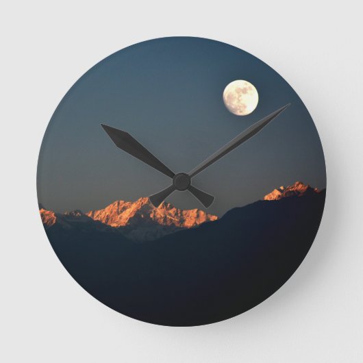 India - Sikkim, Pelling sunset ラウンド壁時計 (正面)